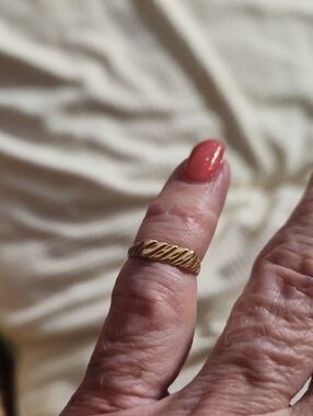 14ktGold Twisted Rope Band Ring - Women Jewelry Pinkie Ring